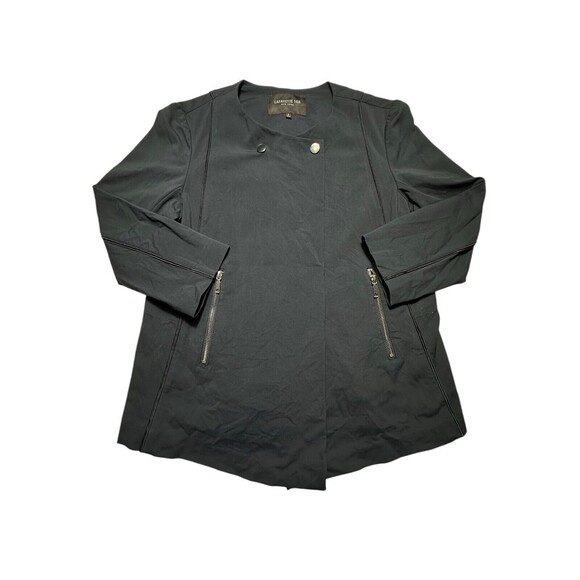 $598 LAFAYETTE 148 Size 6 Women’s Navy Blue Stretch Jacket Top Seamed Snaps #D12 - Picture 9 of 9